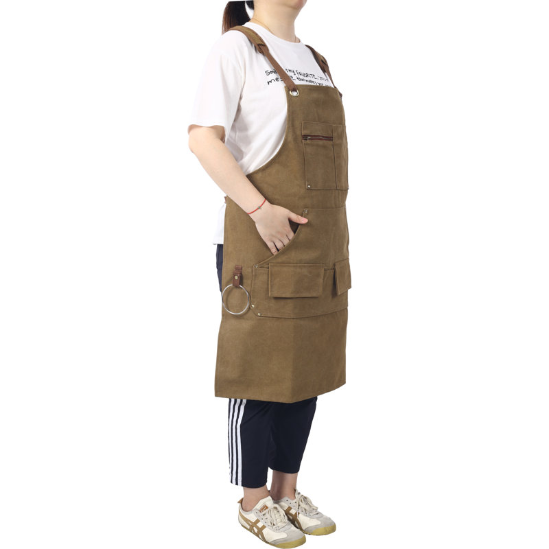 Tablier robuste en toile à couverture complète pour le travail du bois, ajustable pour les ateliers et les garages