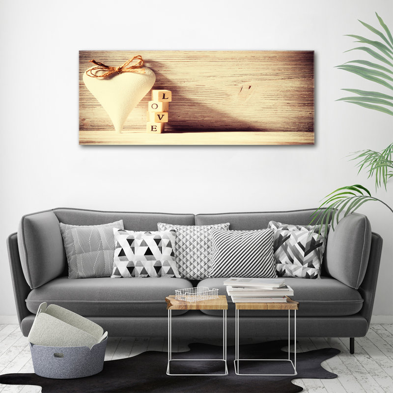 Love - Print on Canvas, 50cm H x 125cm W x 2cm D, Wrapped Canvas