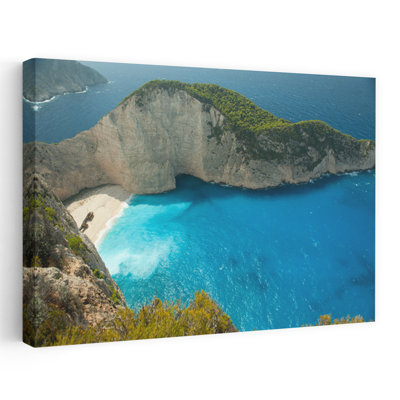 Vue aérienne de l'épave de la baie de Zakynthos, îles Ioniennes, Grèce, art contemporain