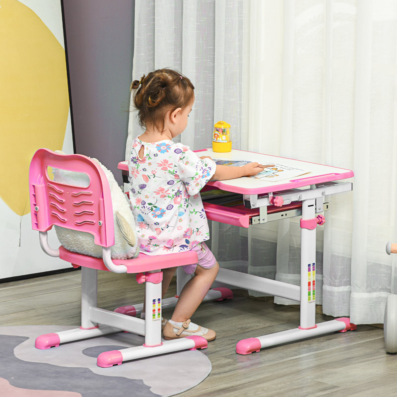 Hoppe Kids 2 Piece Rectangular Desk Or Activity Chair and Chair Set