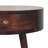 22" Walnut Solid Wood Round One Drawer Nightstand
