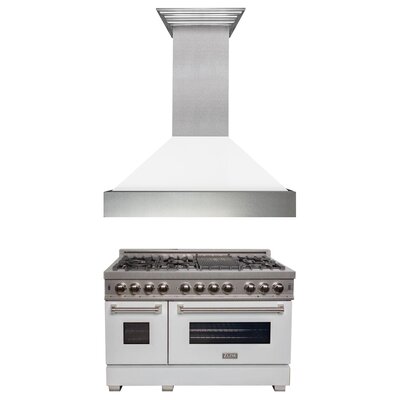 Colorful Series Professional 2 Piece Kitchen Package with 48"" Freestanding Dual Fuel Range & 48"" Wall Mount Range Hood -  ZLINE, Composite_36EC4E0D-8109-4CCE-B0CB-7B0269ABB2CE_1594978668