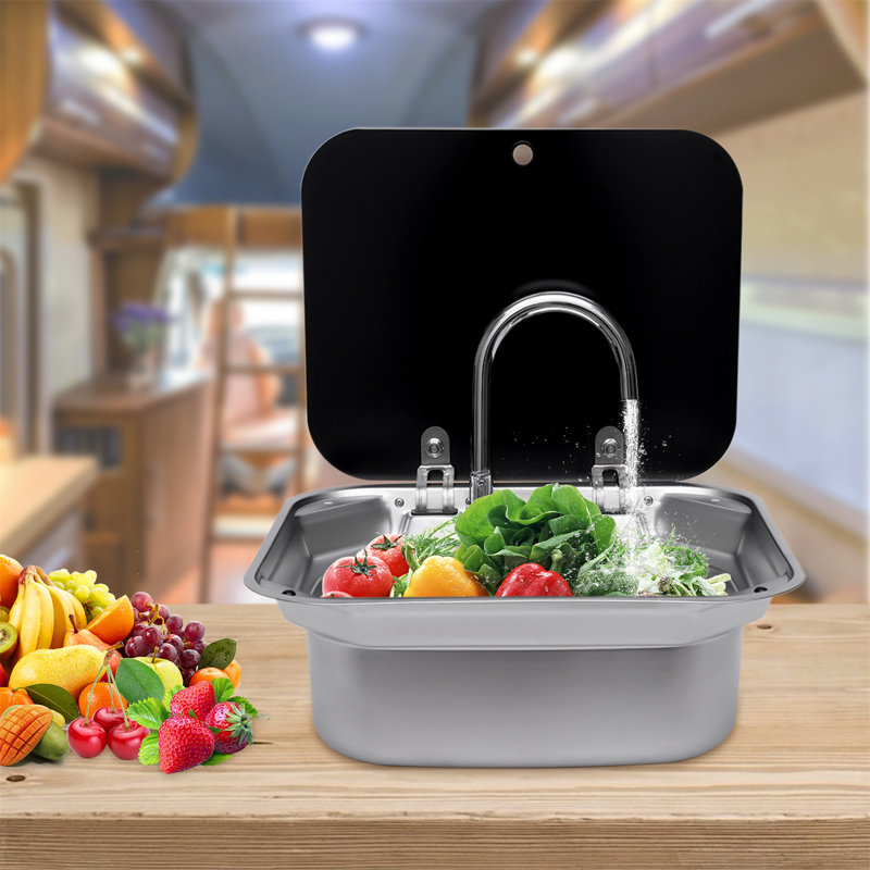 16.65'' L Single Bowl Stainless Steel Kitchen Sink