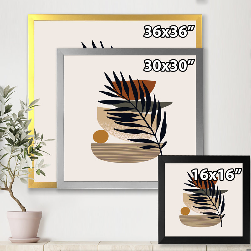 «Tropical Leaf Silhouettes and Shapes IV», impression sur toile, Toile encadrée d'or, H 36 po x l 36 po x 1,5 po