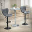 Swivel Upholstered Adjustable Height Counter Stool with Metal Frame