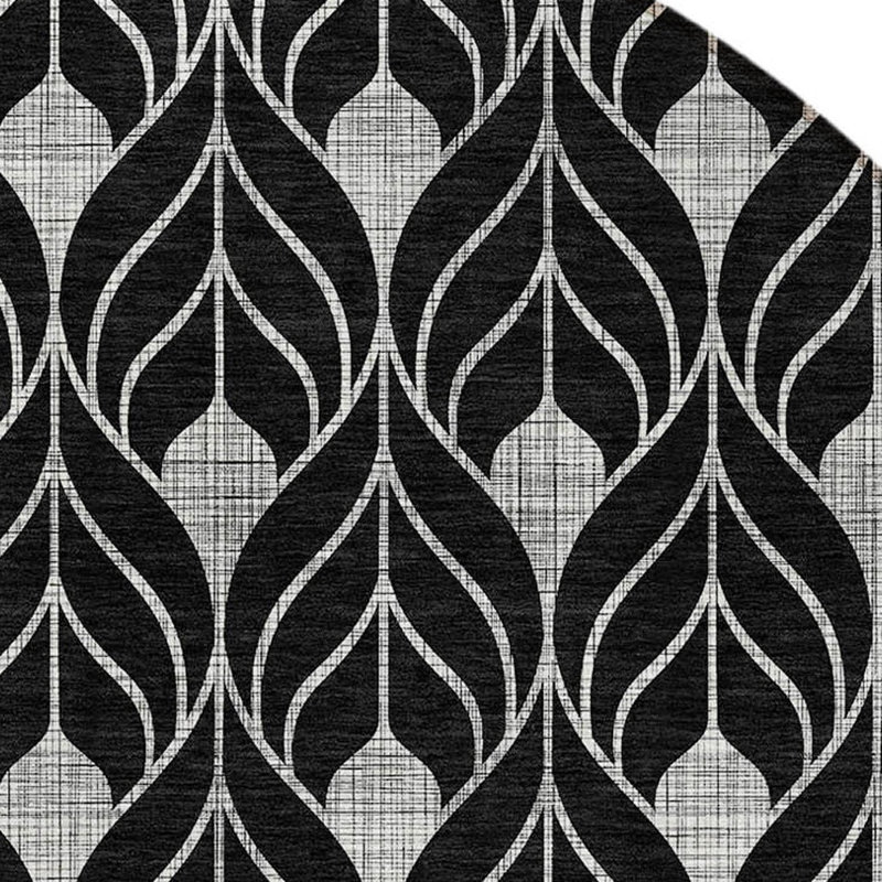 Tapis rond noir 8 po