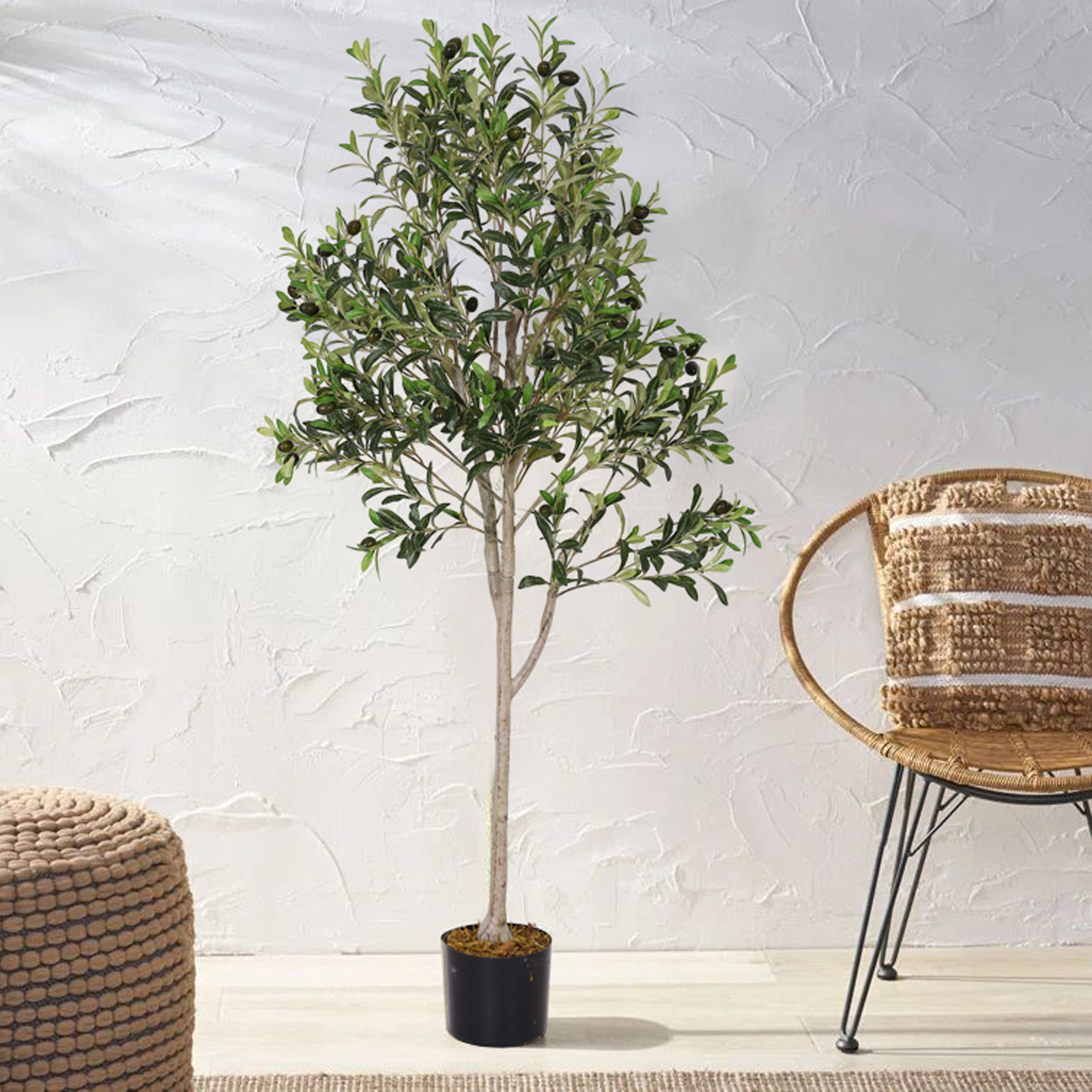 Aarav Artificial Olive Tree in Pot, 60" H x 25.5" W x 25.5" D