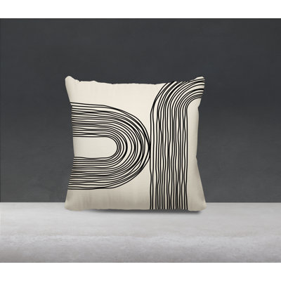 Cassie Abstract Spun Polyester Indoor/Outdoor Reversible Throw Pillow