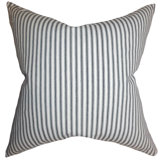 Striped Down Reversible Throw Pillow