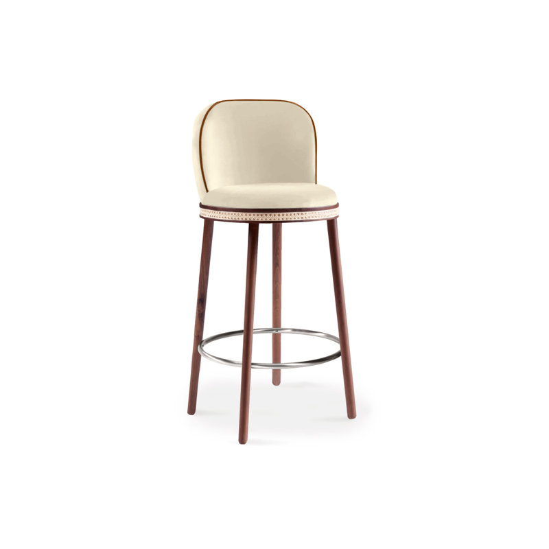 Alma Counter & Bar Stool, Nuage, Polished Nickel, Bar Stool (30" Seat Height)
