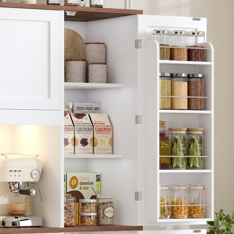 Garde-manger de cuisine Arryanna 72,8'', White/Brown