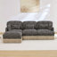 Canapé en L 100 po à imprimé léopard confortable en chenille, bord de pampille délicat, repose-pieds mobile, style moderne, dossier et siège ergonomiques, assemblage facile, siège profond-125536774
