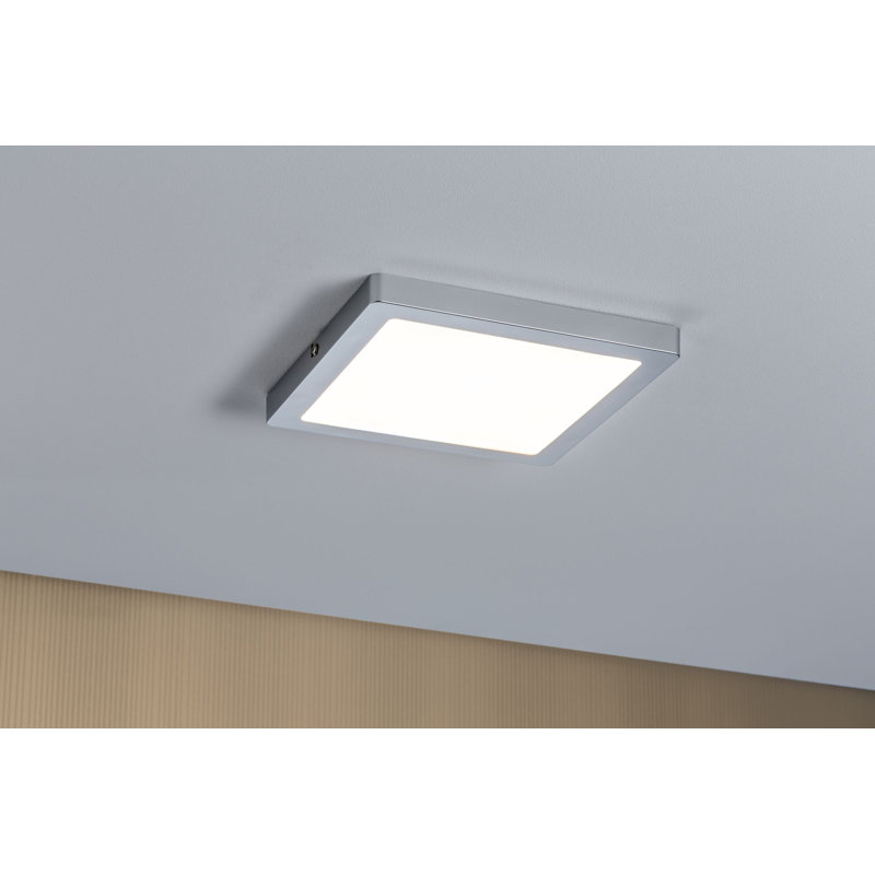 LED Flush Mount, Matt chrome, 2cm H x 22cm W x 22cm D