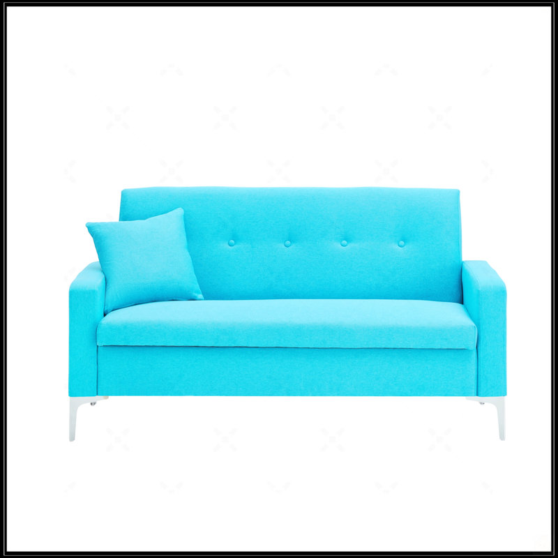 Canapé double confortable de 57 pouces, Bleu
