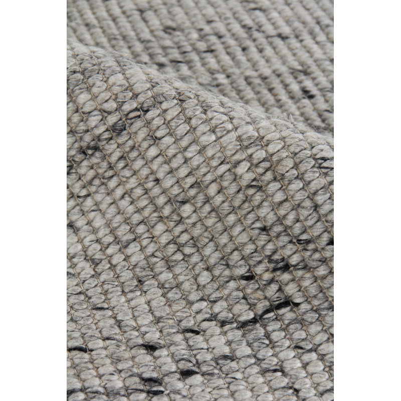 Hesse Hand-Loomed Polyester/Cotton Light Silver Area Rug, Rectangle 8' x 10'