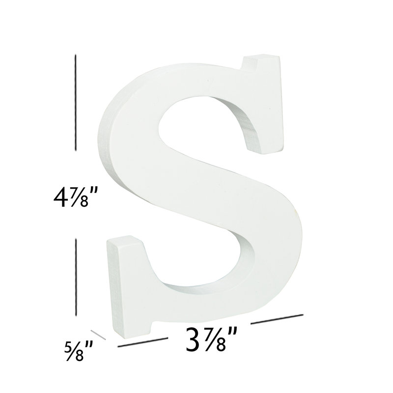 Text & Numbers Letter Block, S
