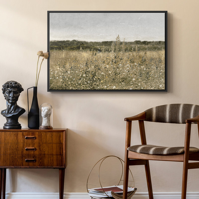 Paysage rétro - DCLXVII, toile tendue avec châssis encadré, Noir, H 27 po x l 41 po
