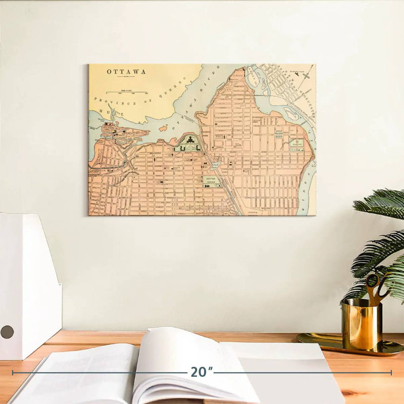 Map Of Ottawa, 8" H x 12" W