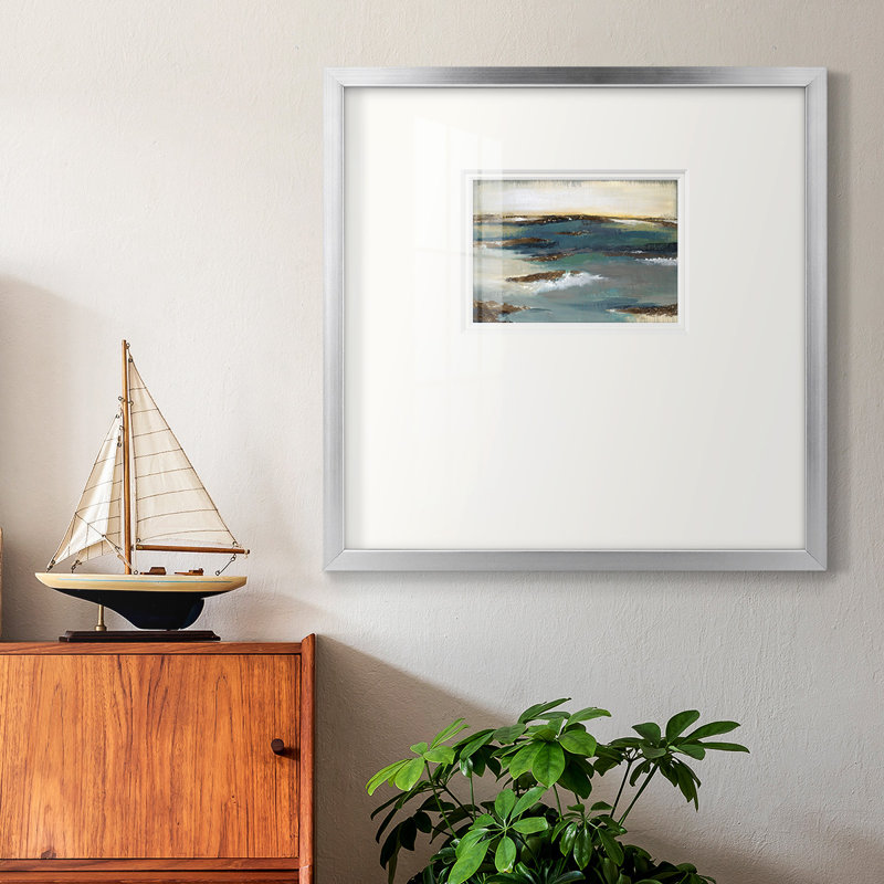 " Coastal Bluffs ", 21" H x 21" W x 1.25" D, Black Framed