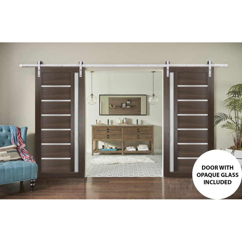 Portes en bois de grange brun Quadro, 48 po x 84 po