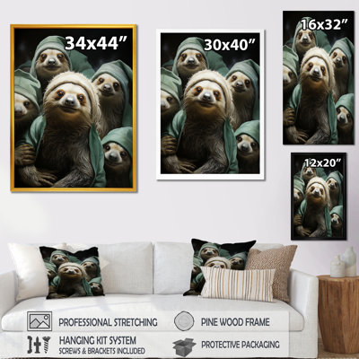 Funny Sloth Familly IV - Sloth Wall Art