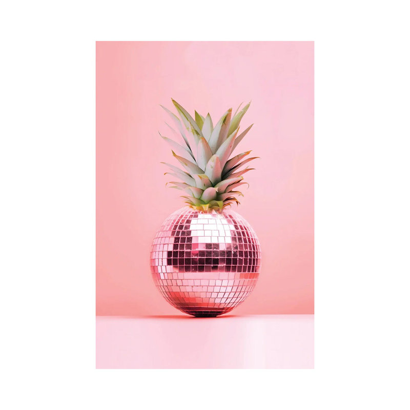 «Peach Fuzz Pineapple», reproduction d'art sur toile tendue, H 26 po x l 18 po, Toile tendue, Ne s’applique pas