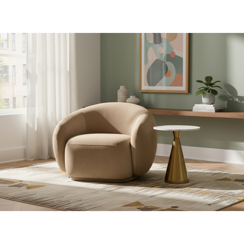 Chaise en velours Emery, Velours beige