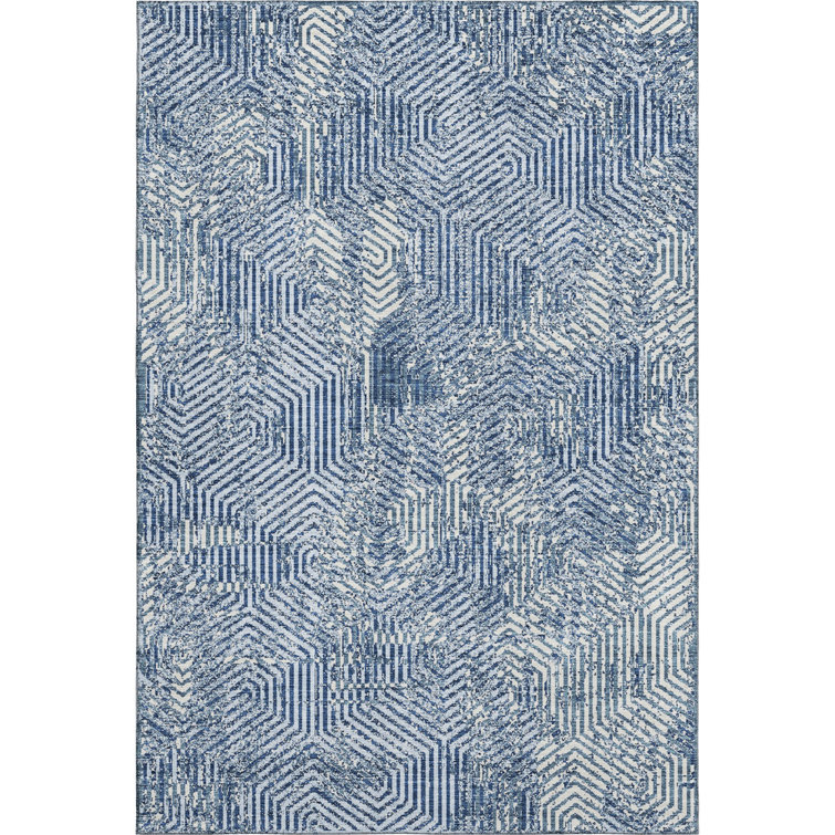 Premium Machine Washable Prisco Navy Rug
