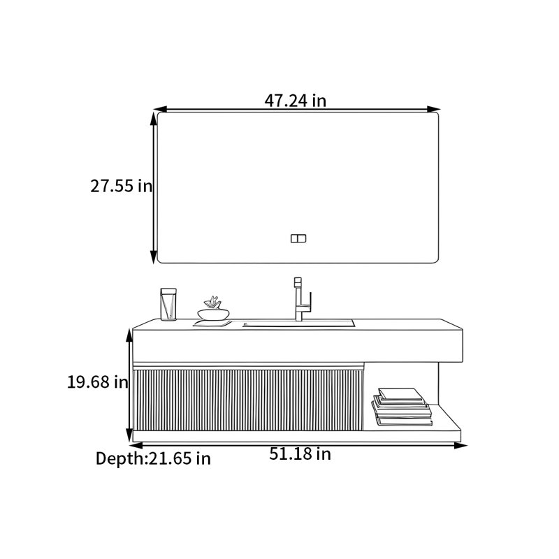 Ahlers, 19.68" H x 51.18" W x 21.65" D