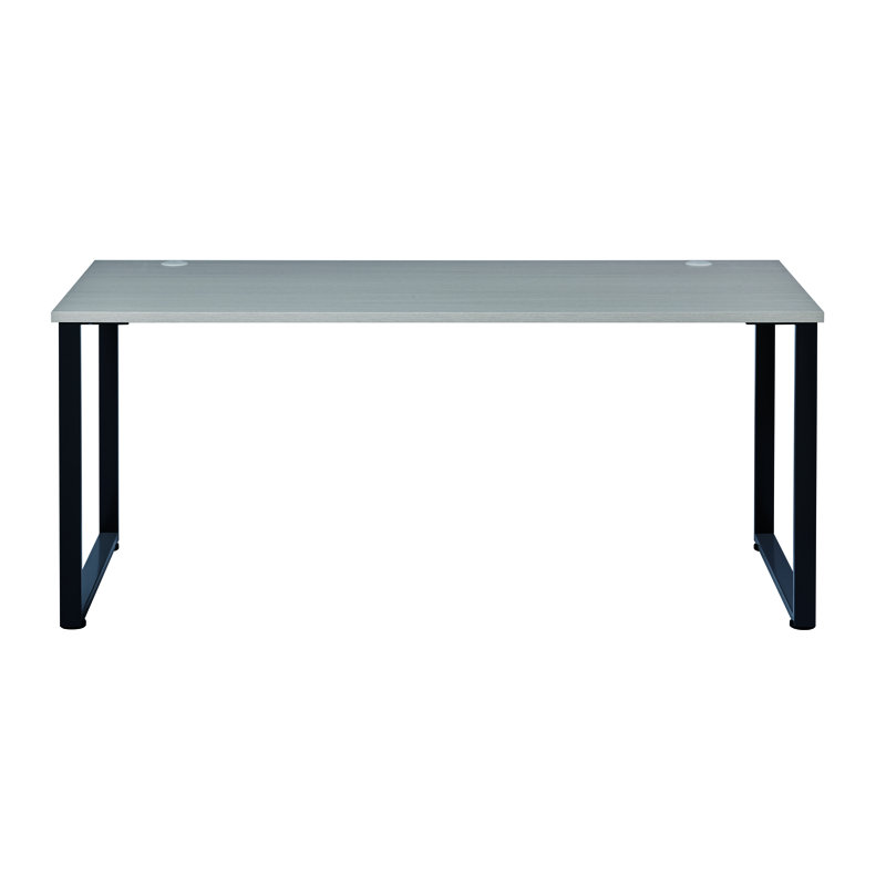 Gray Elm and Black Metal Desk with Drawer, 60"