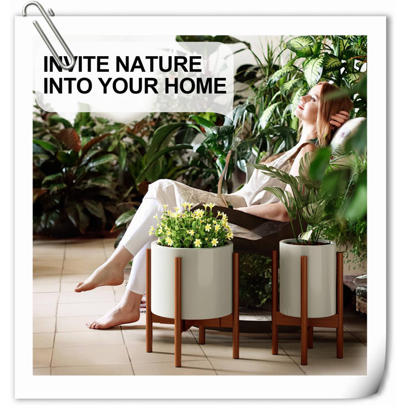 Paquet de 2 supports à plantes modernes Mid Century