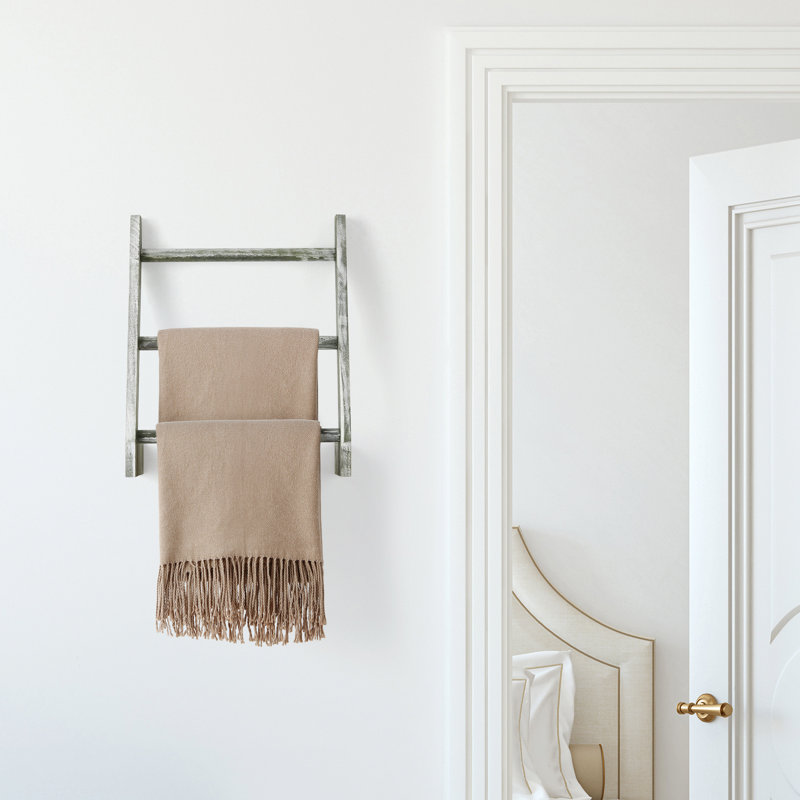 Porte-serviettes mural en bois, Vert olive