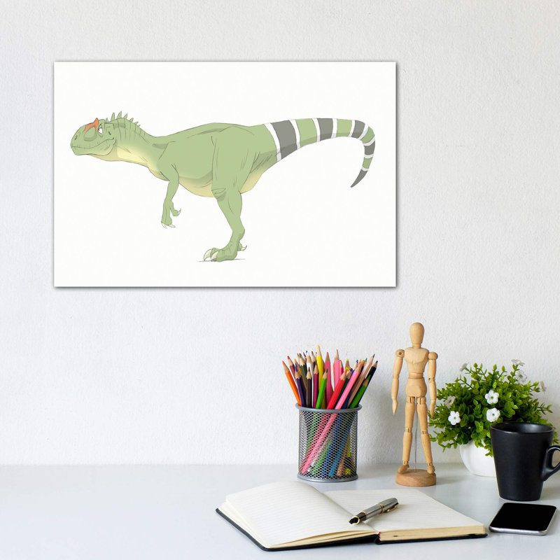 Allosaurus, dessin au crayon avec couleur numérique par Alice Turner - impression d'art graphique, Toile tendue, Pas de tapis
