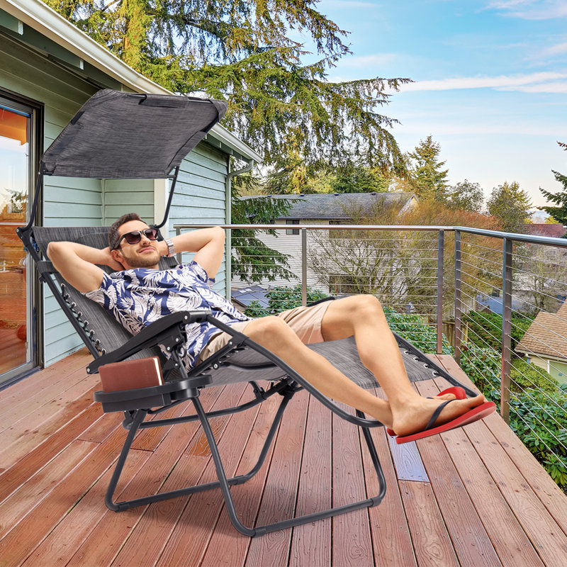 Kamron Folding Zero Gravity Chair, Black