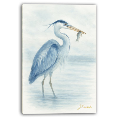 «Tranquil Blue Heron», art mural sur toile