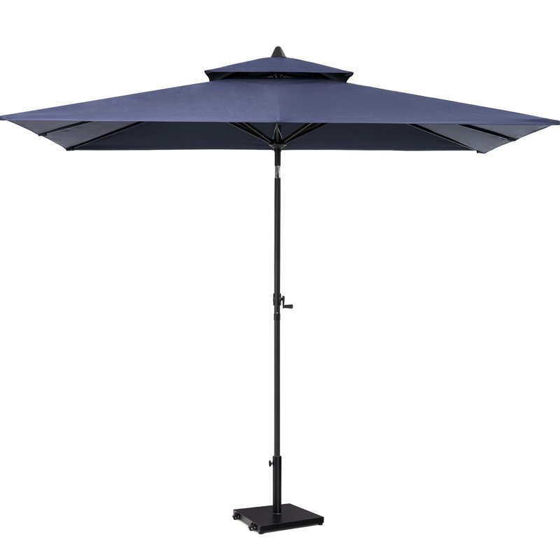  Parasol de marché rectangulaire 59 po x 106 po, base lestée avec roulettes incluses, Marine
