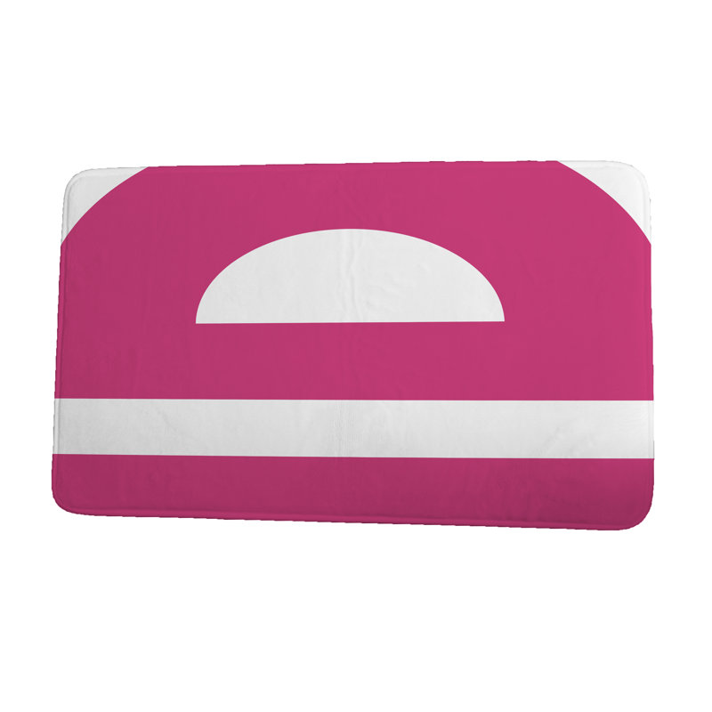 Tapis pour salle de bain Leonhardt, l 21 po x L 34 po, Rose