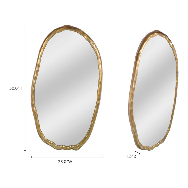 Miroir mural, ovale, Calantha, doré
