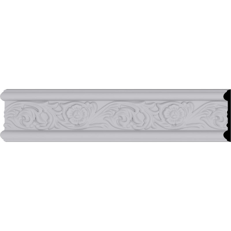 Emery Floral White Polyurethane Crown Moulding 94.5"