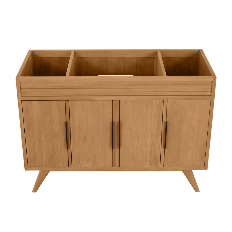 Taylor 48 in. Single Natural Teak Bathroom Vanity with Quartz Top