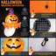 Autocollant de fenêtre d'Halloween fantôme fantôme de tête de citrouille gonflable avec ventouses et cordon de 3,5 pi