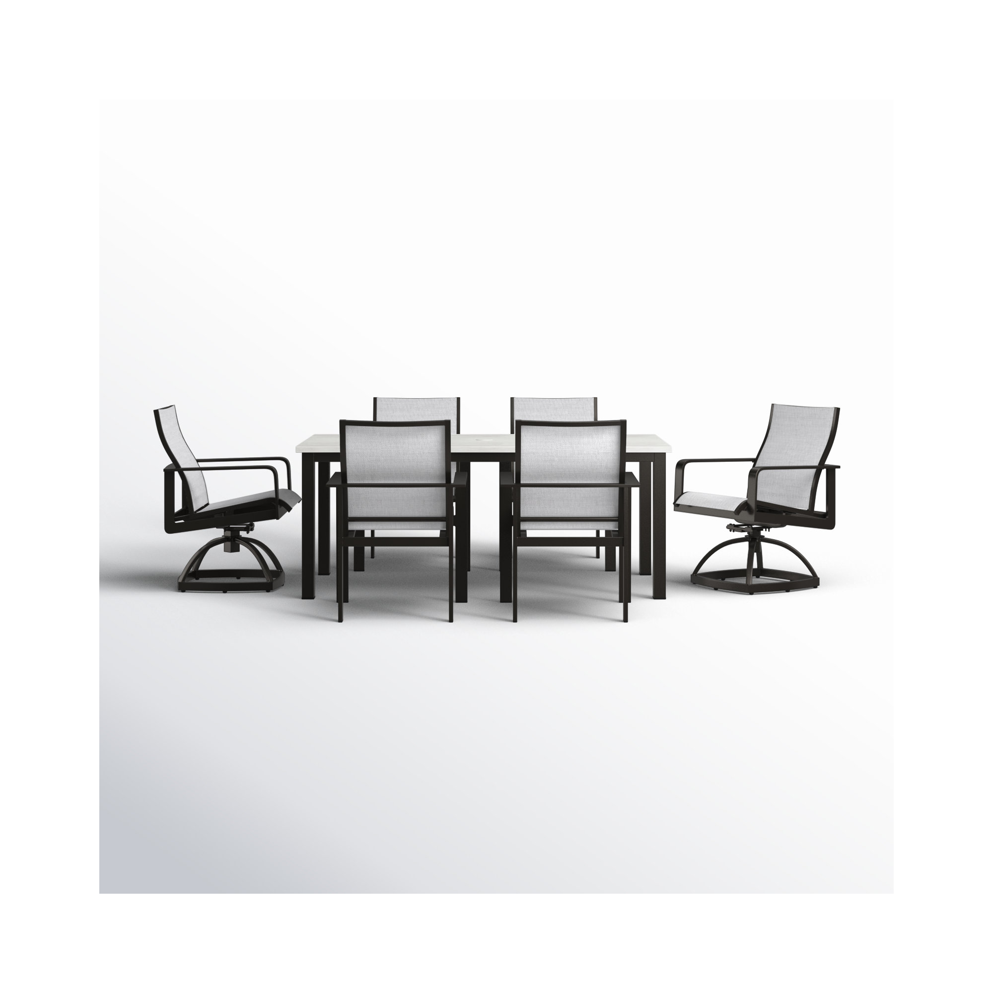 Donia Rectangular 6 - Person 72.05'' L Outdoor Dining Set, Brown