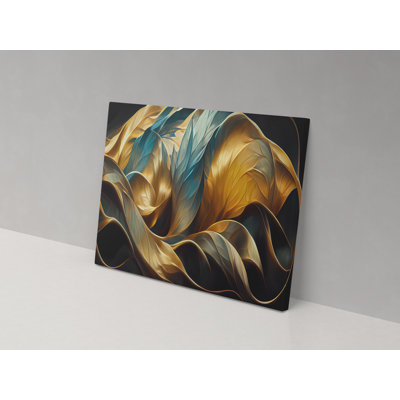 Golden Green Leaves - Wrapped Canvas Painting