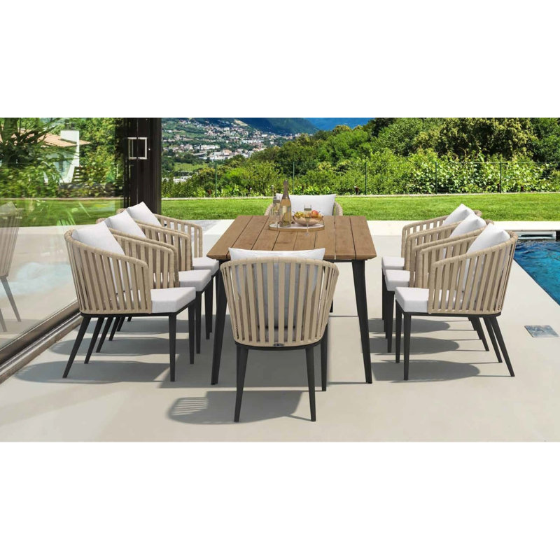 Vista Outdoor 9 - Piece Dining Set with Cushions
