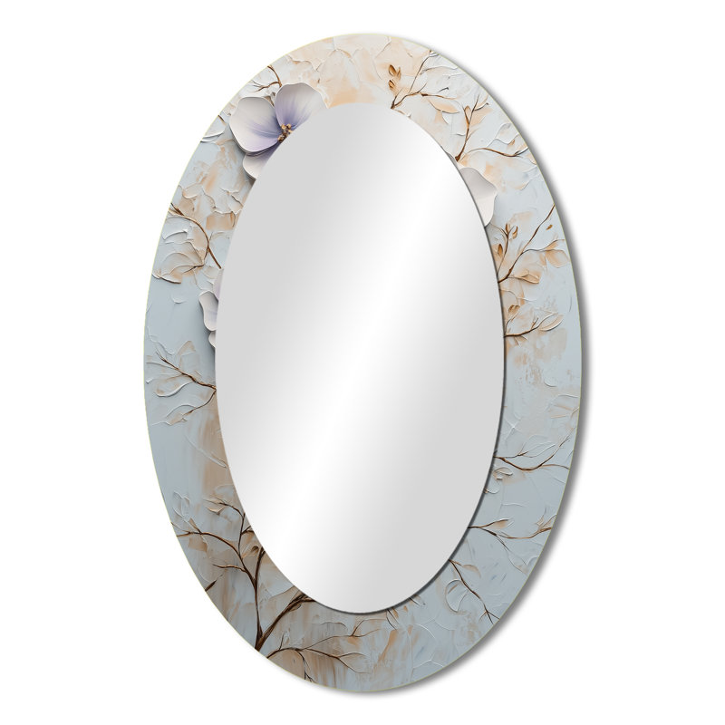 Miroir mural mauve pétunias fleurissant mauve I, 36 po x 24 po