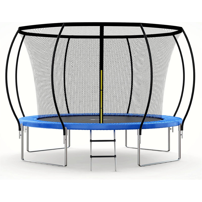 Trampoline de style roman avec filet d'enclos