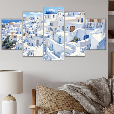 Newson - Grèce, reproduction sur toile - 5 panneaux
