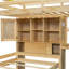 Lit mezzanine simple au-dessus de simple avec bureau intégré et escalier