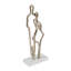 Figurine de couple romantique décorative en métal avec base en marbre pour décoration intérieure - statue décorative artistique pour le salon - 15 po, or et blanc