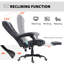 7-Point Vibration Massage Office Chair with Swivel Wheels, Black-357582910